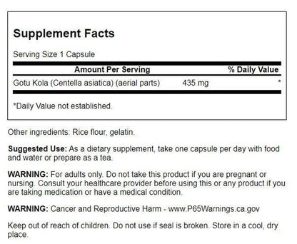 Gotu Kola 435mg, 60 Caps – Swanson-Wellu