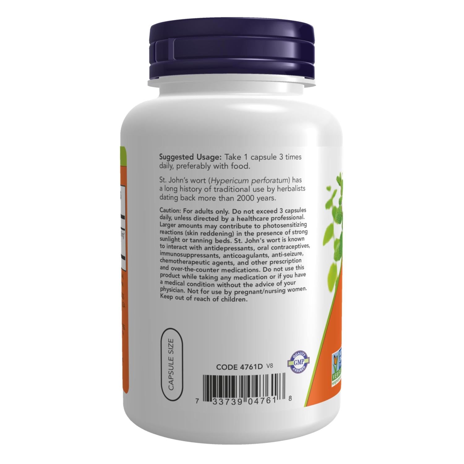 Hierba de San Juan 300mg, 250 cápsulas – NOW Foods-Wellu