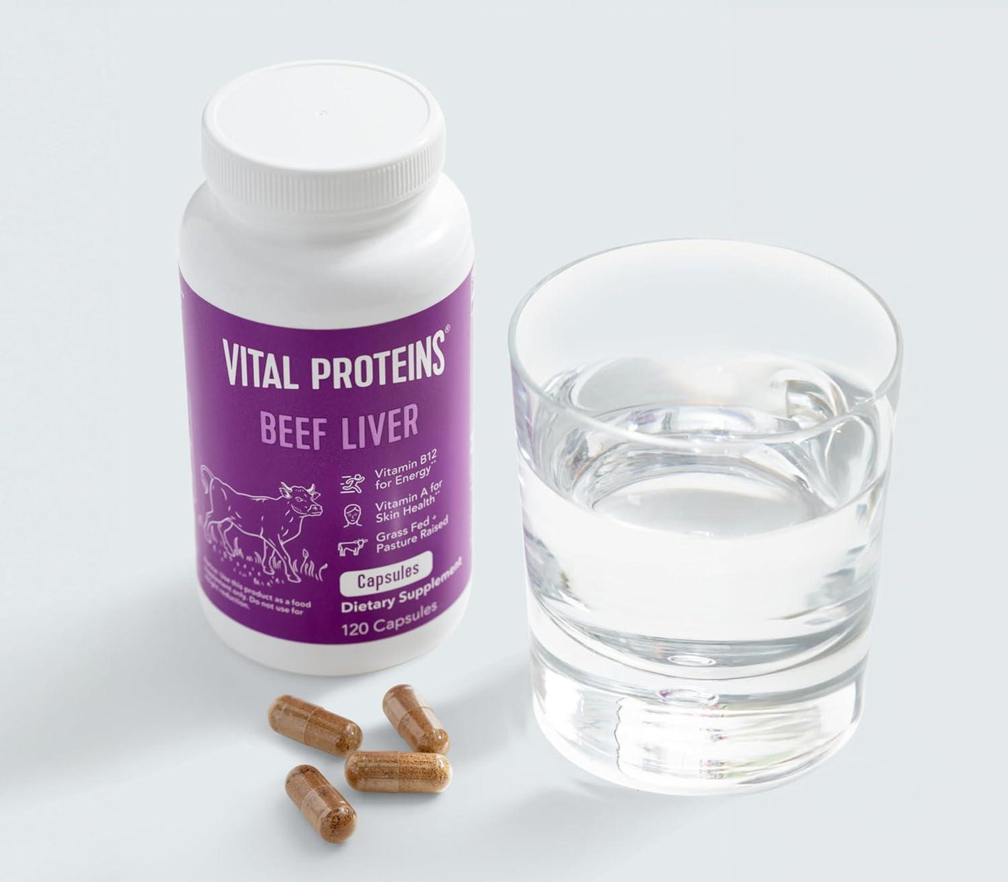 Hígado de Res (Beef Liver) 3,000 mg, 120 cápsulas – Vital Proteins-Wellu