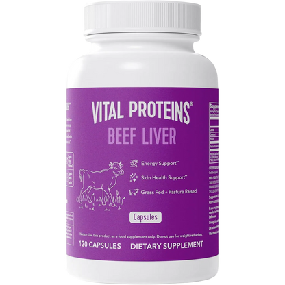 Hígado de Res (Beef Liver) 3,000 mg, 120 cápsulas – Vital Proteins-Wellu