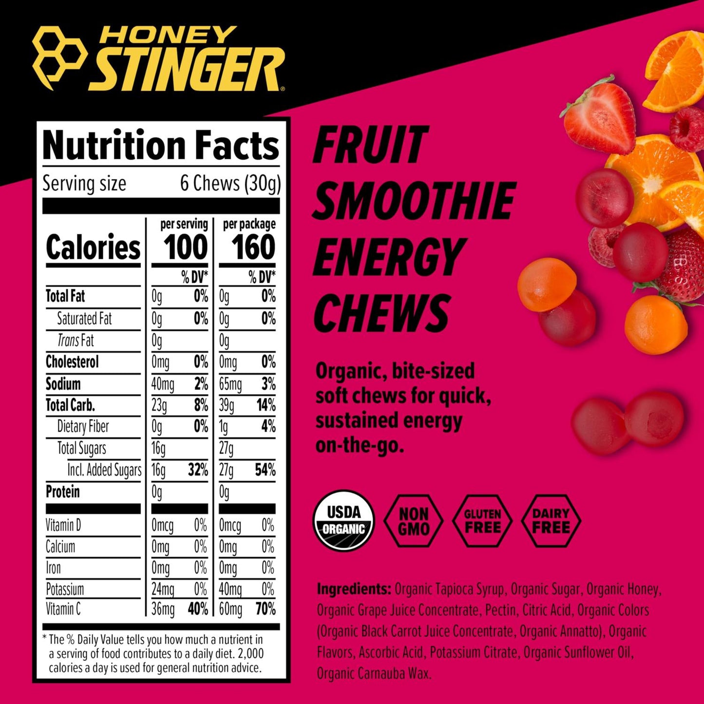 Honey Stinger Chews Fruit Smoothie 50gr-Wellu