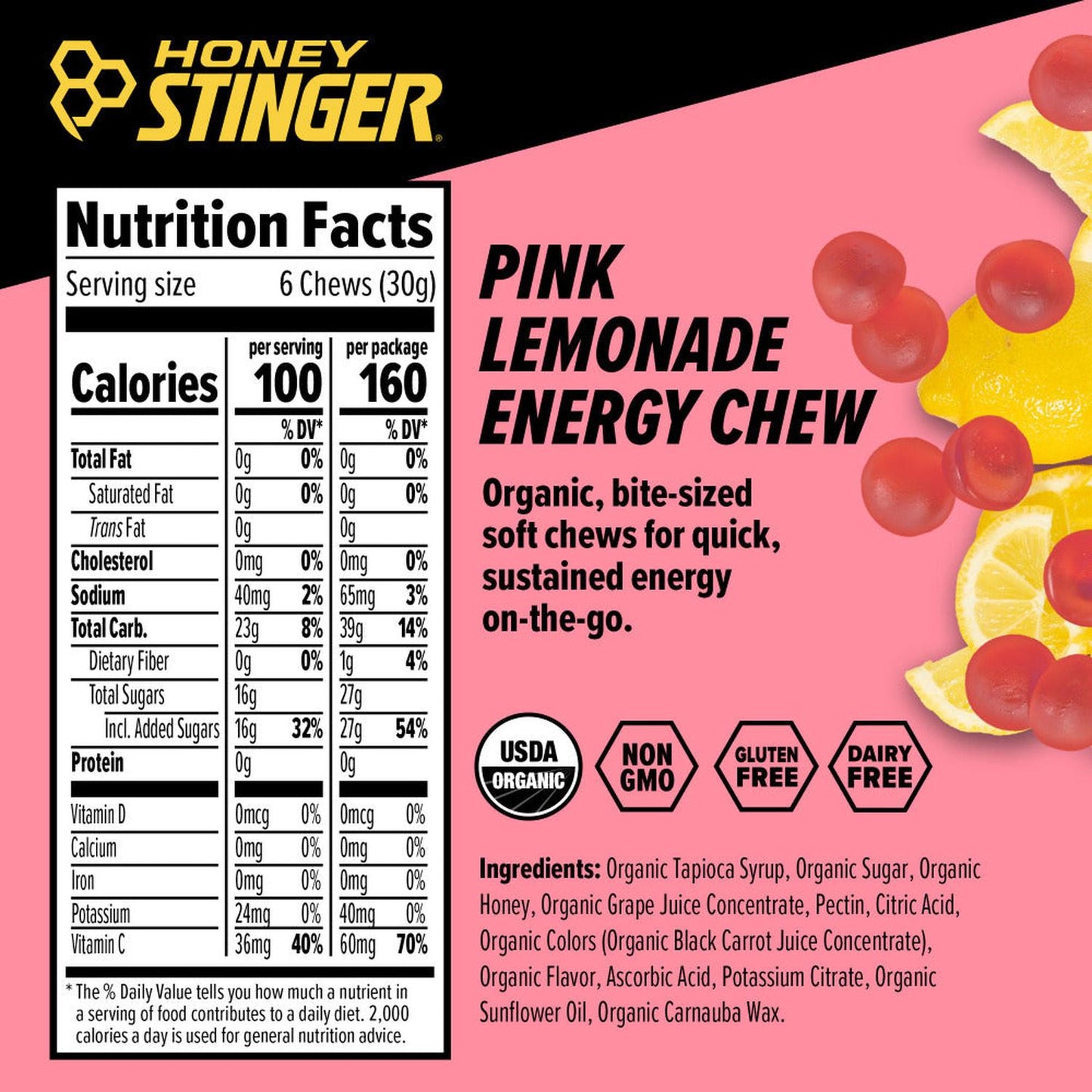 Honey Stinger Chews Pink Lemonade 50gr-Wellu