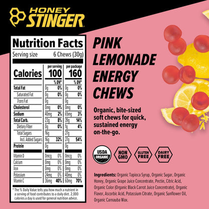 Honey Stinger Chews Pink Lemonade 50gr c/12 pz-Wellu