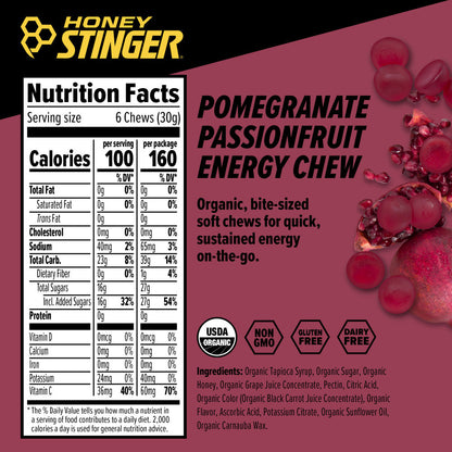 Honey Stinger Chews Pomegranate 50gr-Wellu