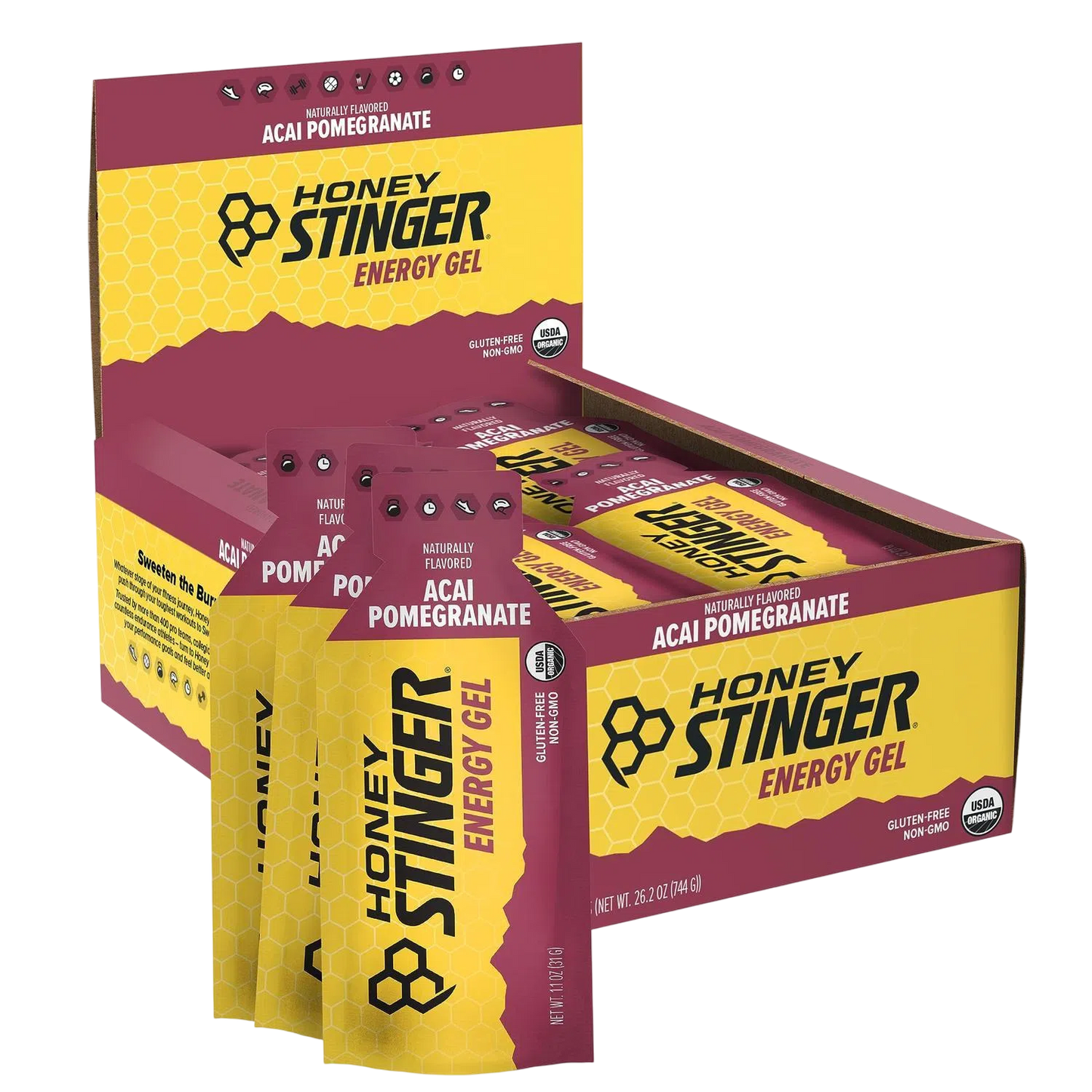 Honey Stinger Gel Organic Acai Pomegranate 32gr c/24 pz-Wellu