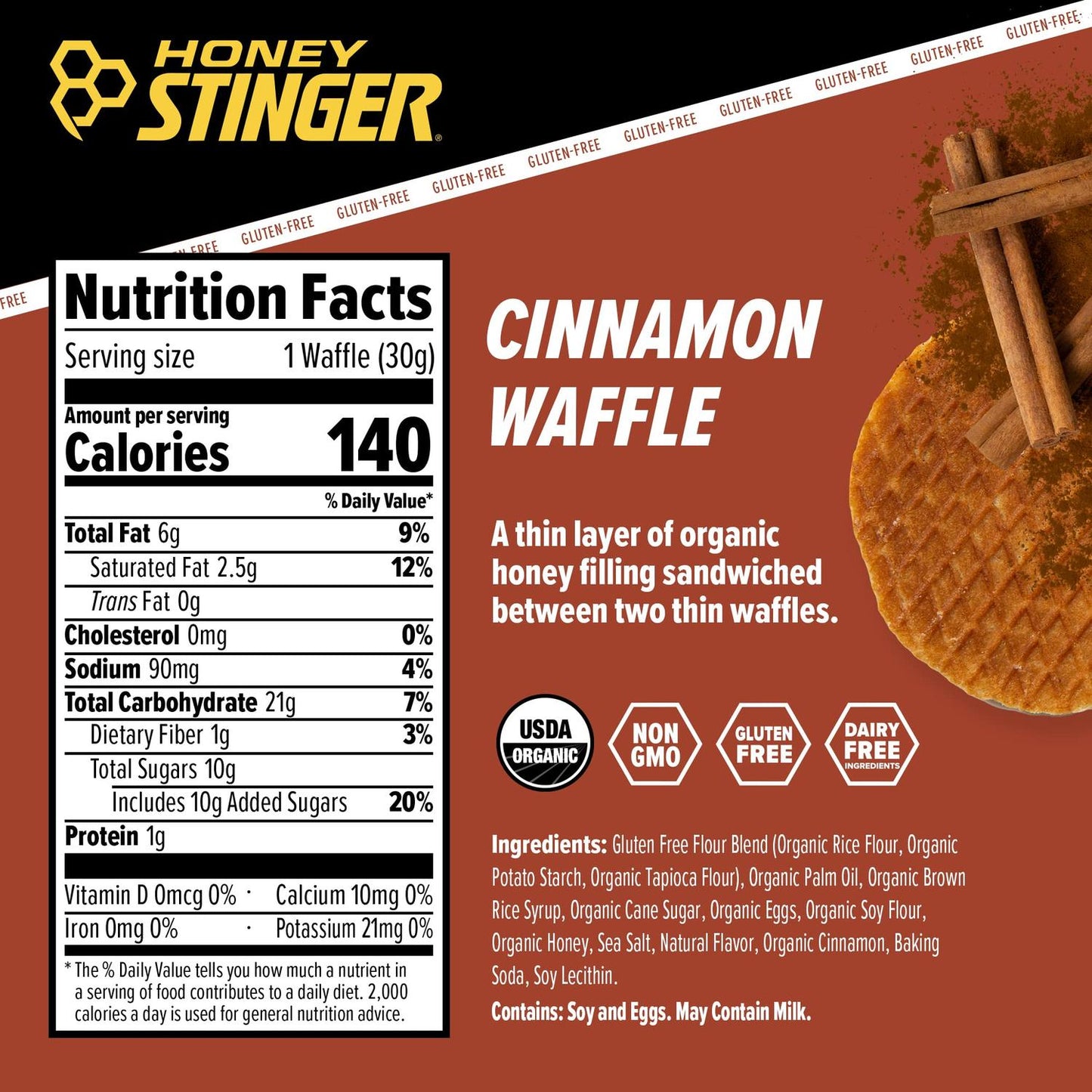 Honey Stinger Waffle Cinammon 28.5gr-Wellu