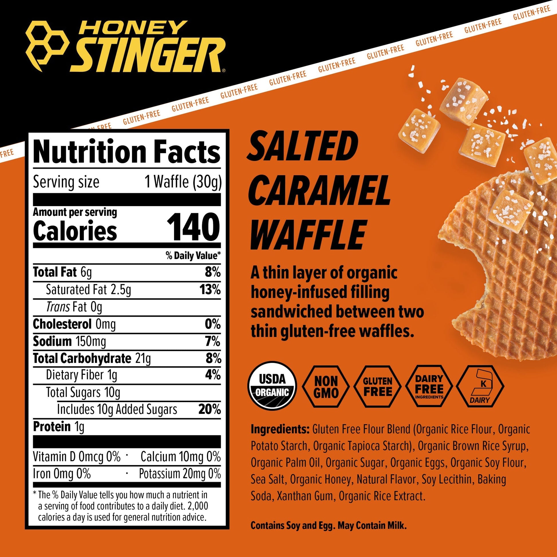 Honey Stinger Waffle Salted Caramel 28.5gr-Wellu