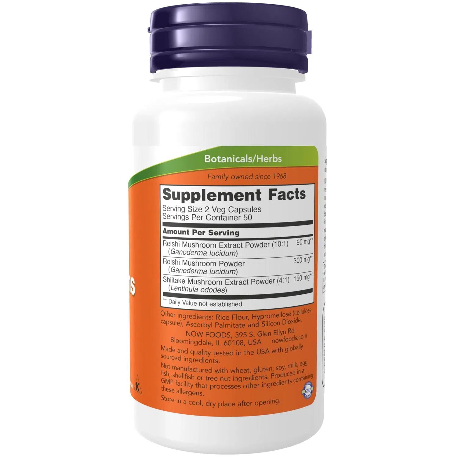 Hongos Reishi 270 mg, 100 Cápsulas – NOW Foods-Wellu