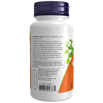 Hongos Reishi 270 mg, 100 Cápsulas – NOW Foods-Wellu