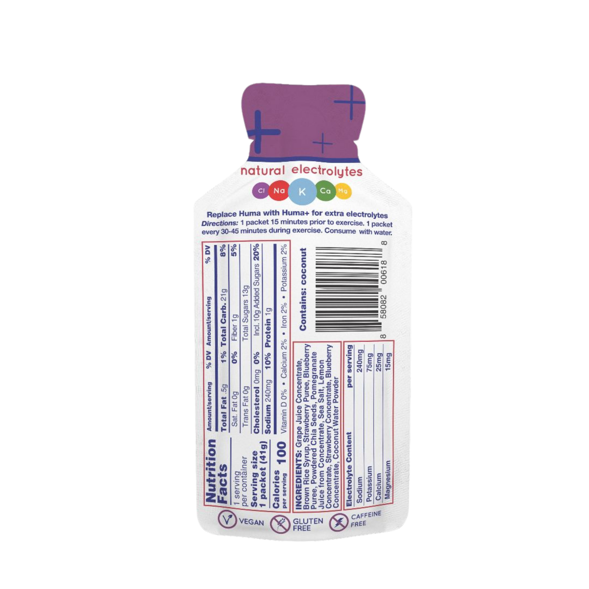 Huma Plus Chia Energy Gel Berries & Pomegranate 41gr c/24 pz-Wellu