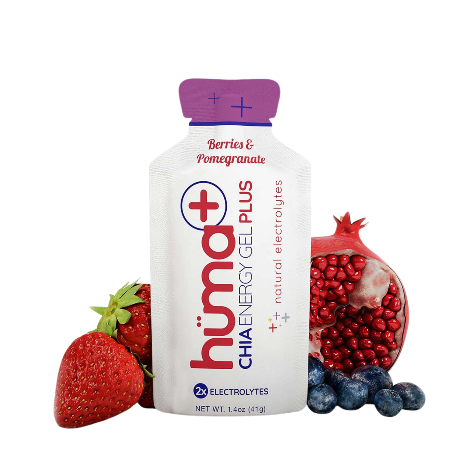 Huma Plus Chia Energy Gel Berries & Pomegranate 41gr c/24 pz-Wellu