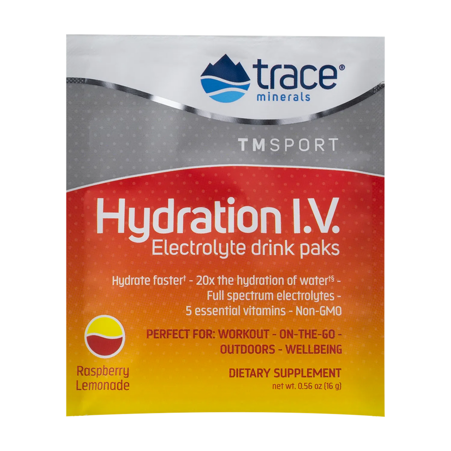 Hydration I.V. Electrolitos – Limonada de Frambuesa (16 Packs de 0.56 oz) – Trace Minerals-Wellu