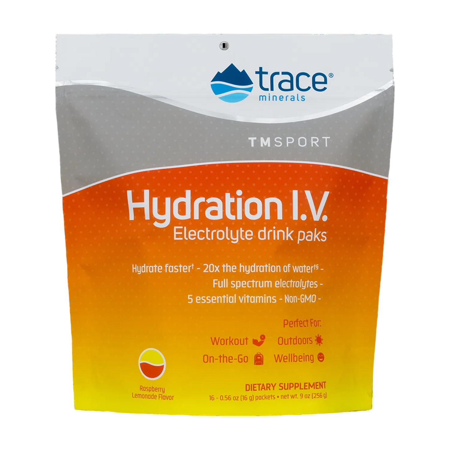 Hydration I.V. Electrolitos – Limonada de Frambuesa (16 Packs de 0.56 oz) – Trace Minerals-Wellu