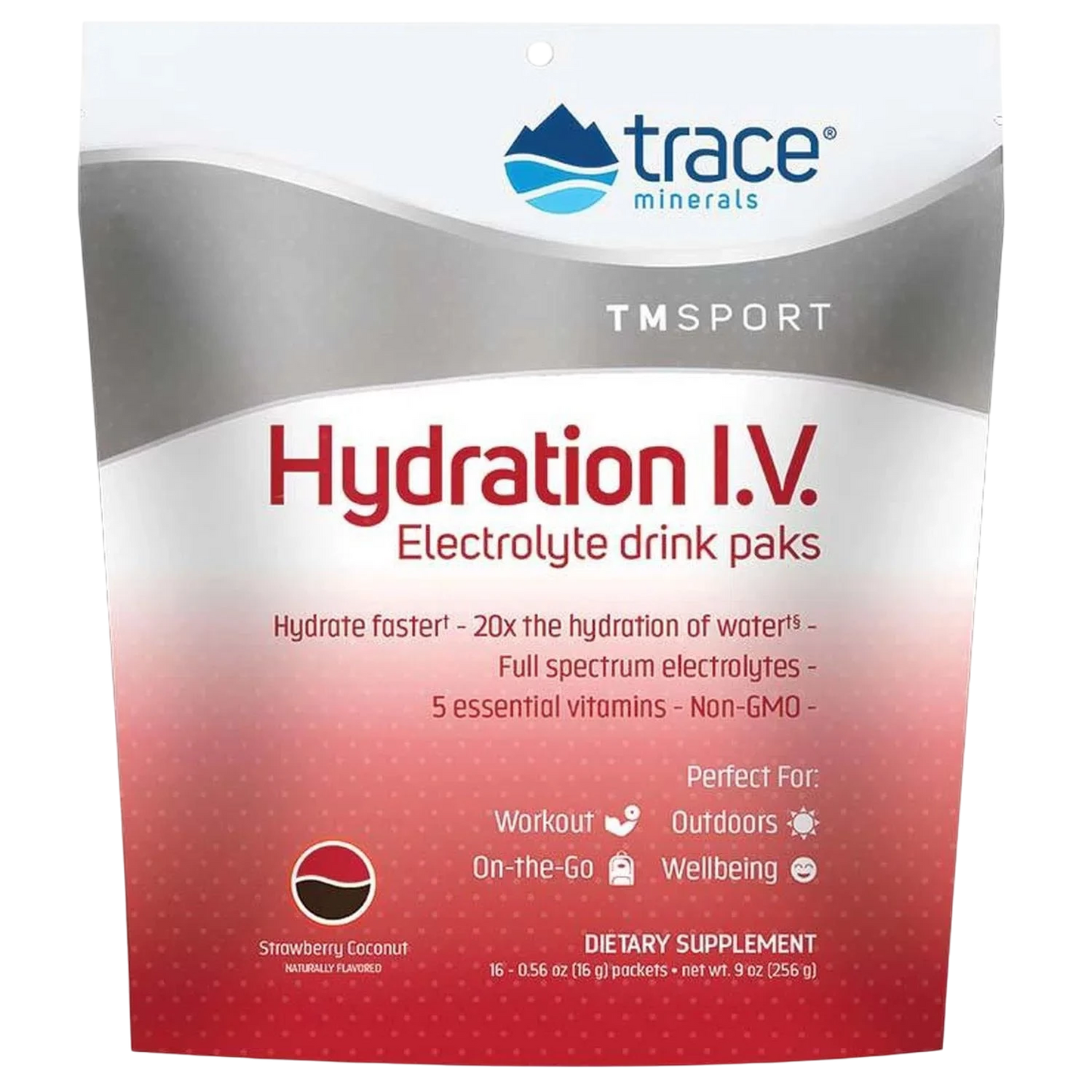 Hydration I.V. Electrolyte Drink Paks – Fresa y Coco – Trace Minerals-Wellu