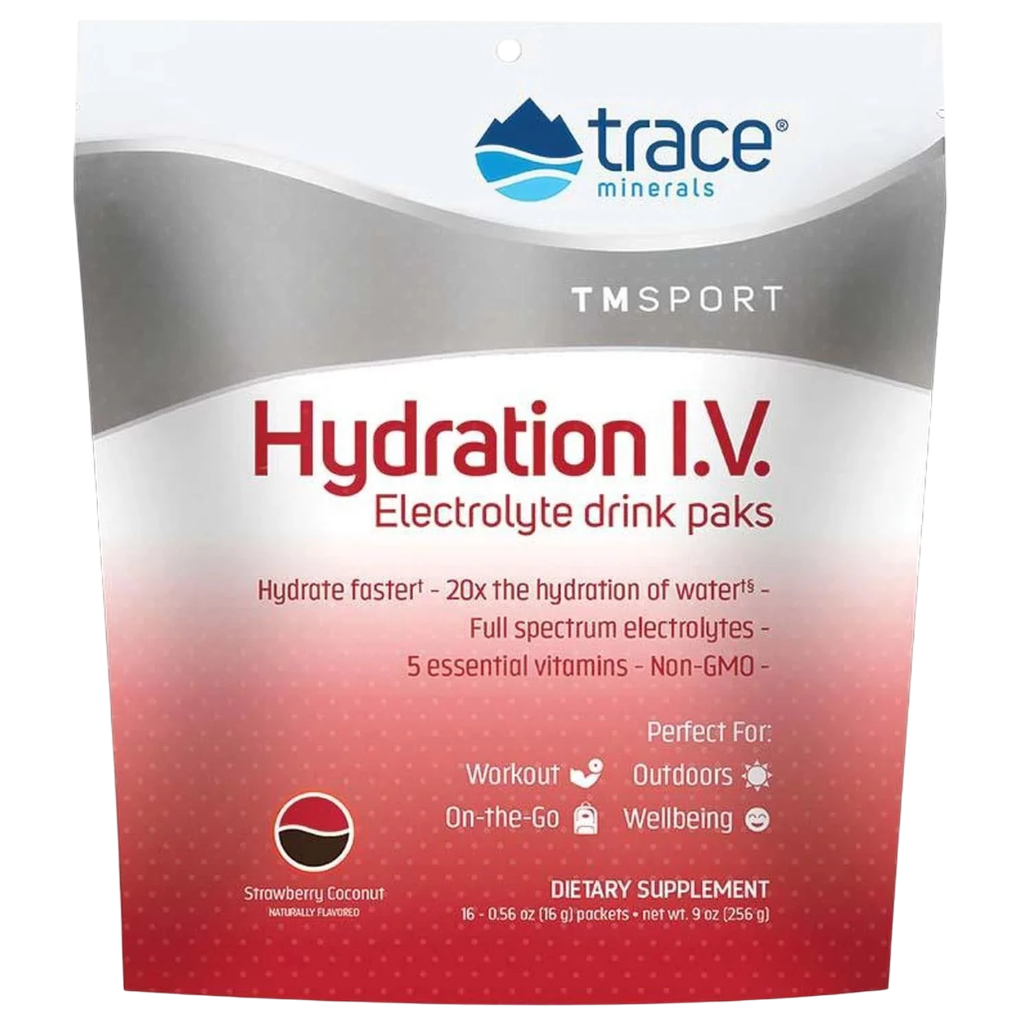 Hydration I.V. Electrolyte Drink Paks – Fresa y Coco – Trace Minerals-Wellu