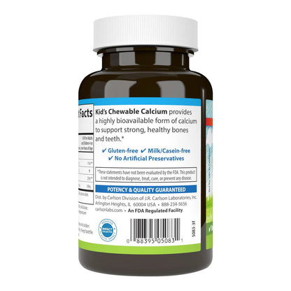 Kid's Calcio 250 mg, 60 Tabletas – Carlson Labs-Wellu