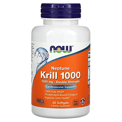 Krill 1000, cápsula blanda de 1000 mg de doble potencia, 60 Softgels – NOW Foods-Wellu