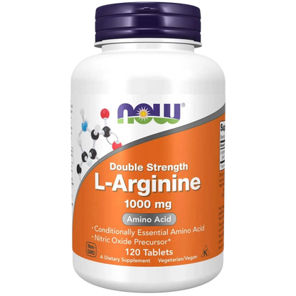 L-Arginina de doble potencia, 1000 mg, 120 Tabletas – NOW Foods-Wellu