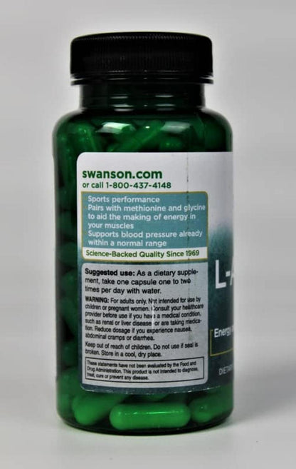 L-Arginine 500mg, 100 Caps – Swanson-Wellu