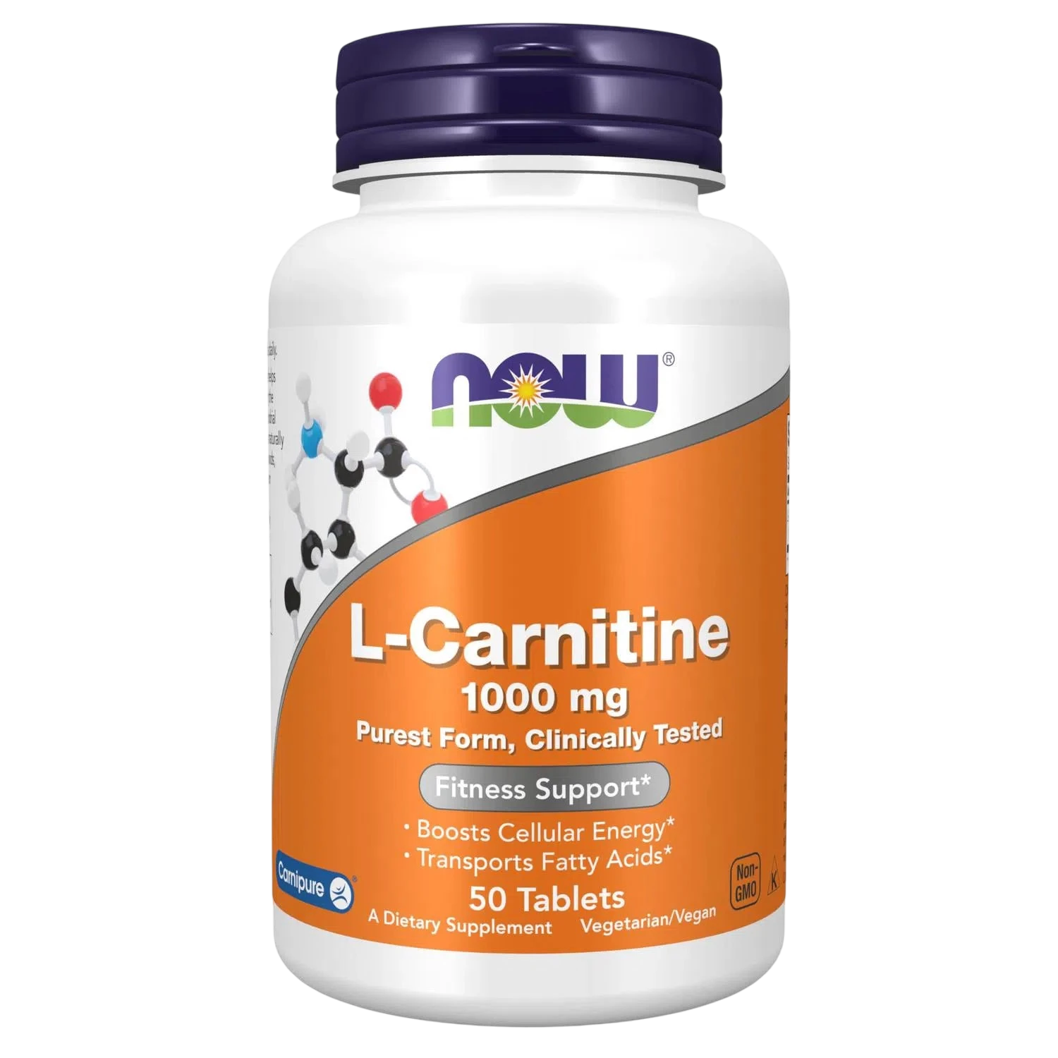 L-Carnitina 1000 mg, 50 Tabletas – NOW Foods-Wellu