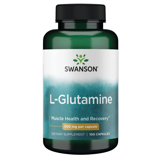 L-Glutamina 500mg, 100Caps – Swanson-Wellu