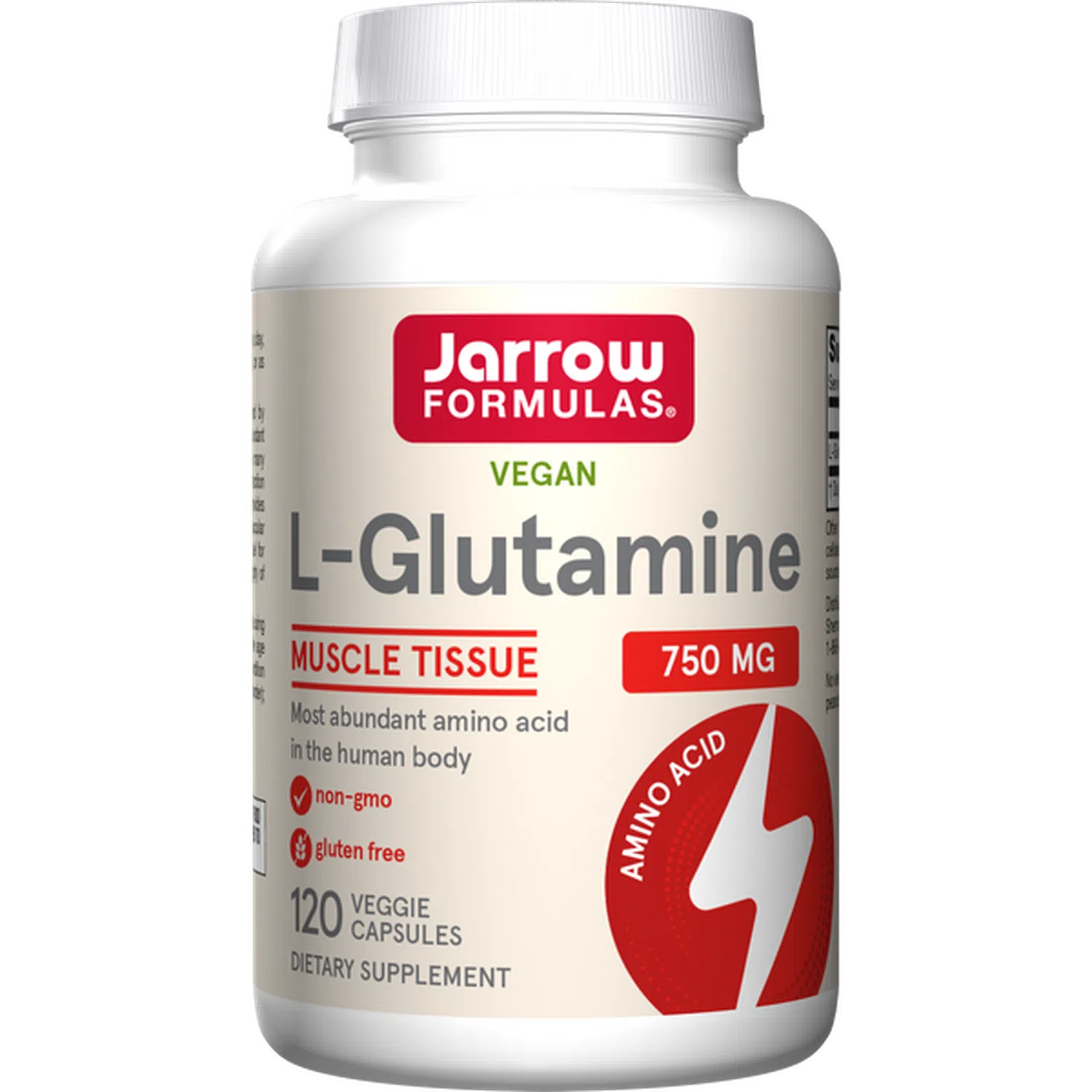 L-Glutamina 750mg, 120 Cápsulas Vegetales – Jarrow Formulas-Wellu