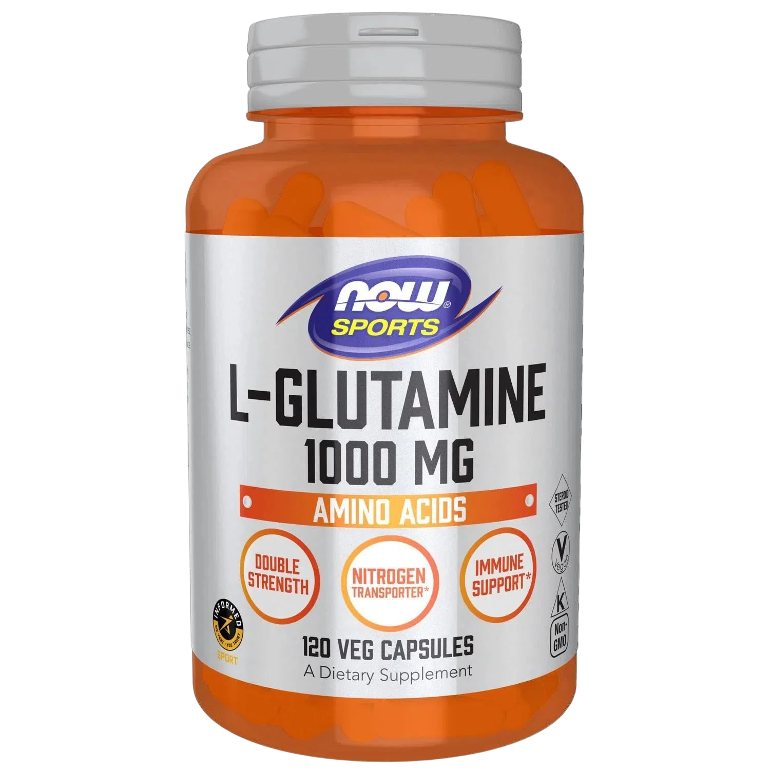 L-Glutamine, Double Strength 1,000 mg, 120 Veg Capsules-Wellu