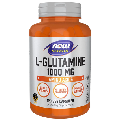 L-Glutamine, Double Strength 1,000 mg, 120 Veg Capsules-Wellu