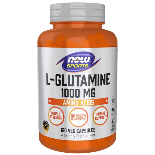 L-Glutamine, Double Strength 1,000 mg, 120 Veg Capsules-Wellu