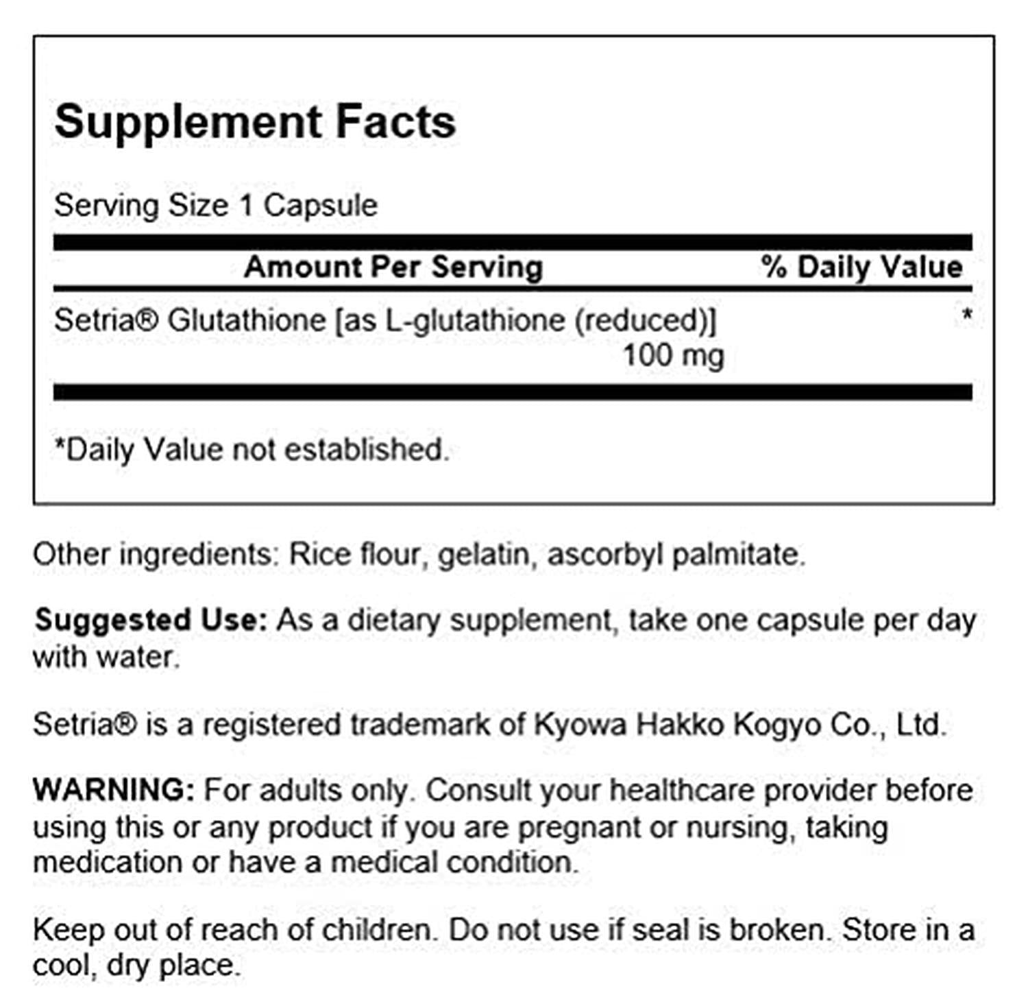 L-Glutatión Reducido (Antioxidante), 100Caps – Swanson-Wellu