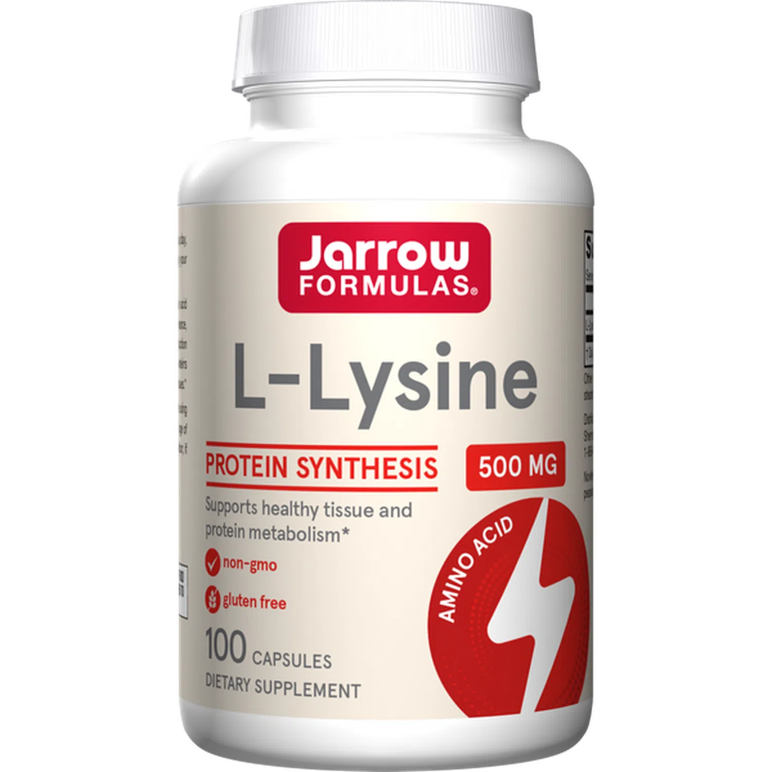 L-Lisina 500mg, 100 Capsulas – Jarrow Formulas-Wellu