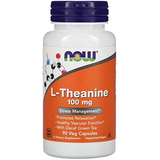 L-teanina de 100 mg, 90 Cápsulas Veg – NOW Foods-Wellu