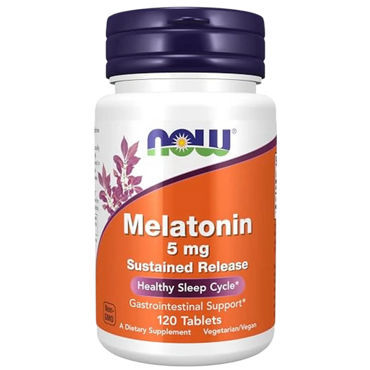 Liberación prolongada de melatonina de 5 mg, 120 Tabletas – NOW Foods-Wellu