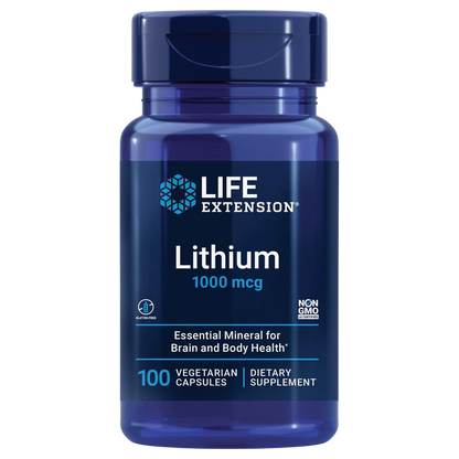 Litio 1000mcg (Salud Cognitiva), 100 Caps – Life Extension-Wellu