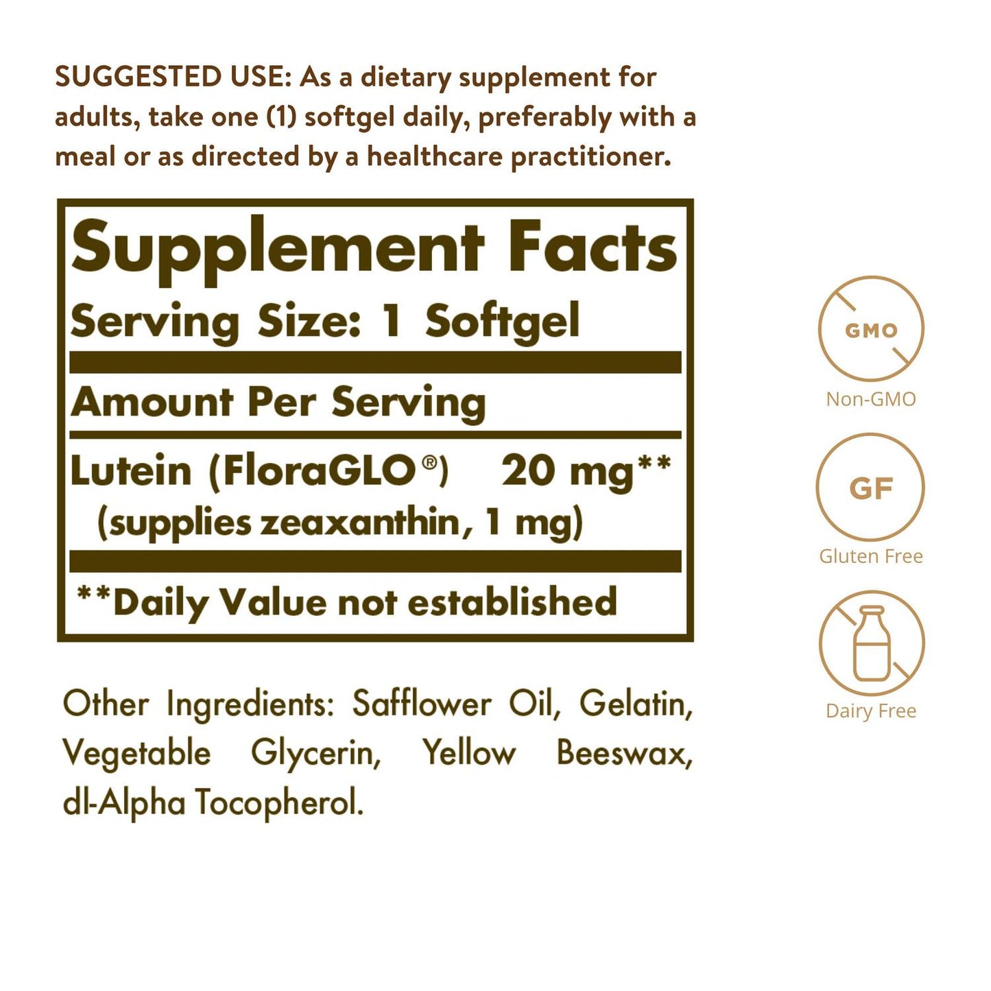 Lutein 20mg (Salud Ocular), 60 Capsulas – Solgar-Wellu