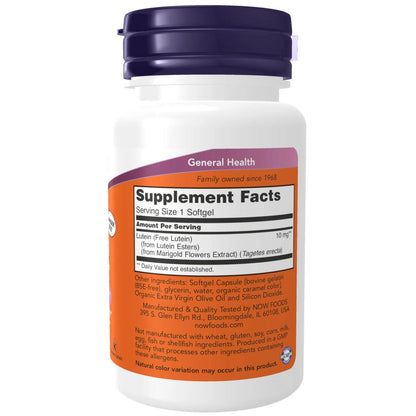 Luteína de 10 mg, 120 Softgels – NOW Foods-Wellu