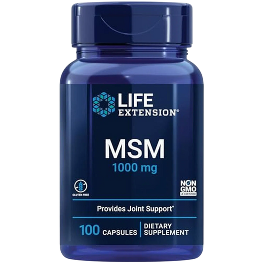 MSM 1000 mg, 100 Cápsulas – Life Extension-Wellu