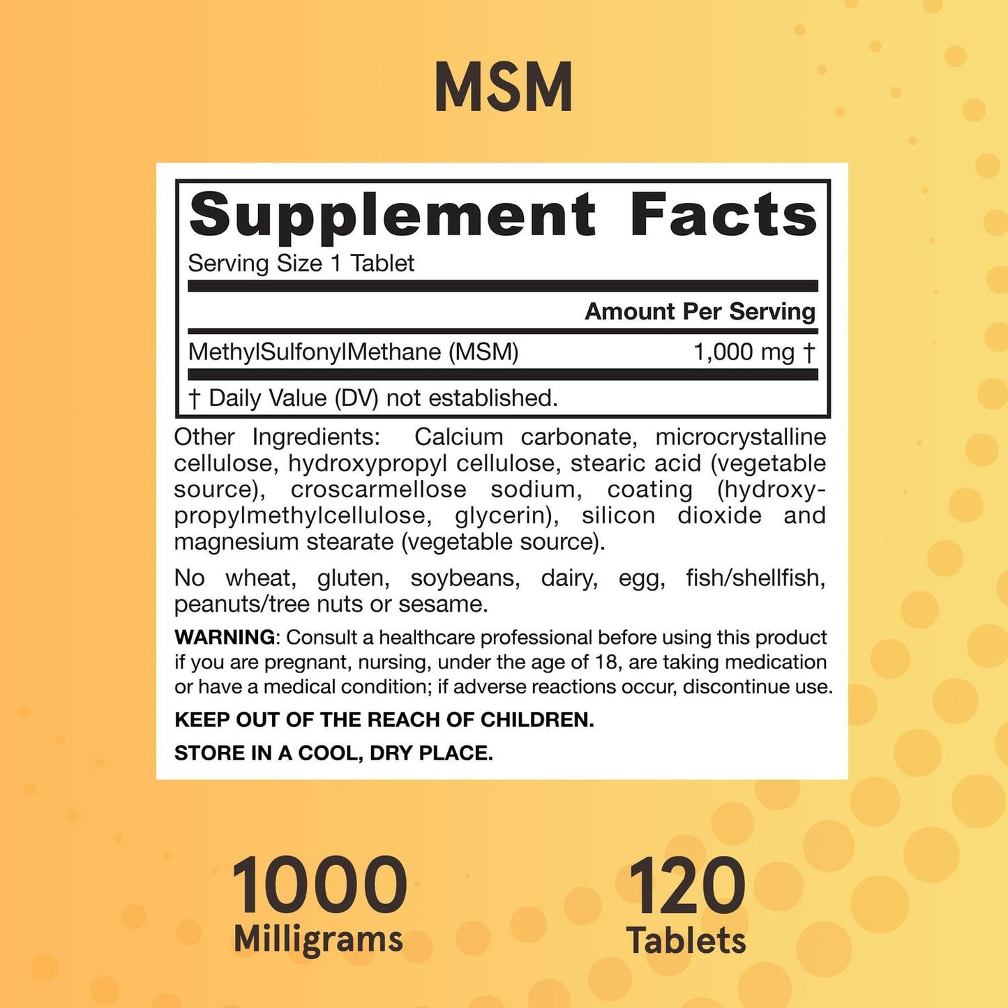 MSM 1000mg, 120 Comprimidos – Jarrow Formulas-Wellu