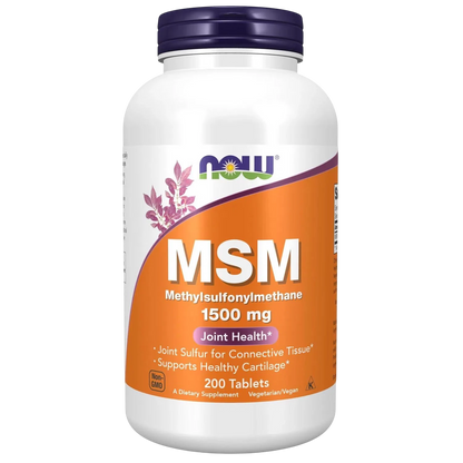 MSM 1500 mg, 200 Tabletas – NOW Foods-Wellu