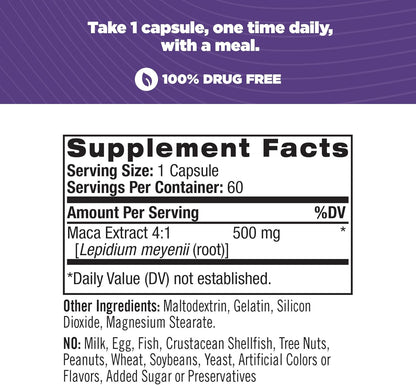 Maca 500mg, 60 cápsulas – Natrol-Wellu