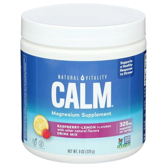 Magnesio 325mg, 226 g (8 oz) Frambuesa y Limón – Natural Vitality CALM-Wellu