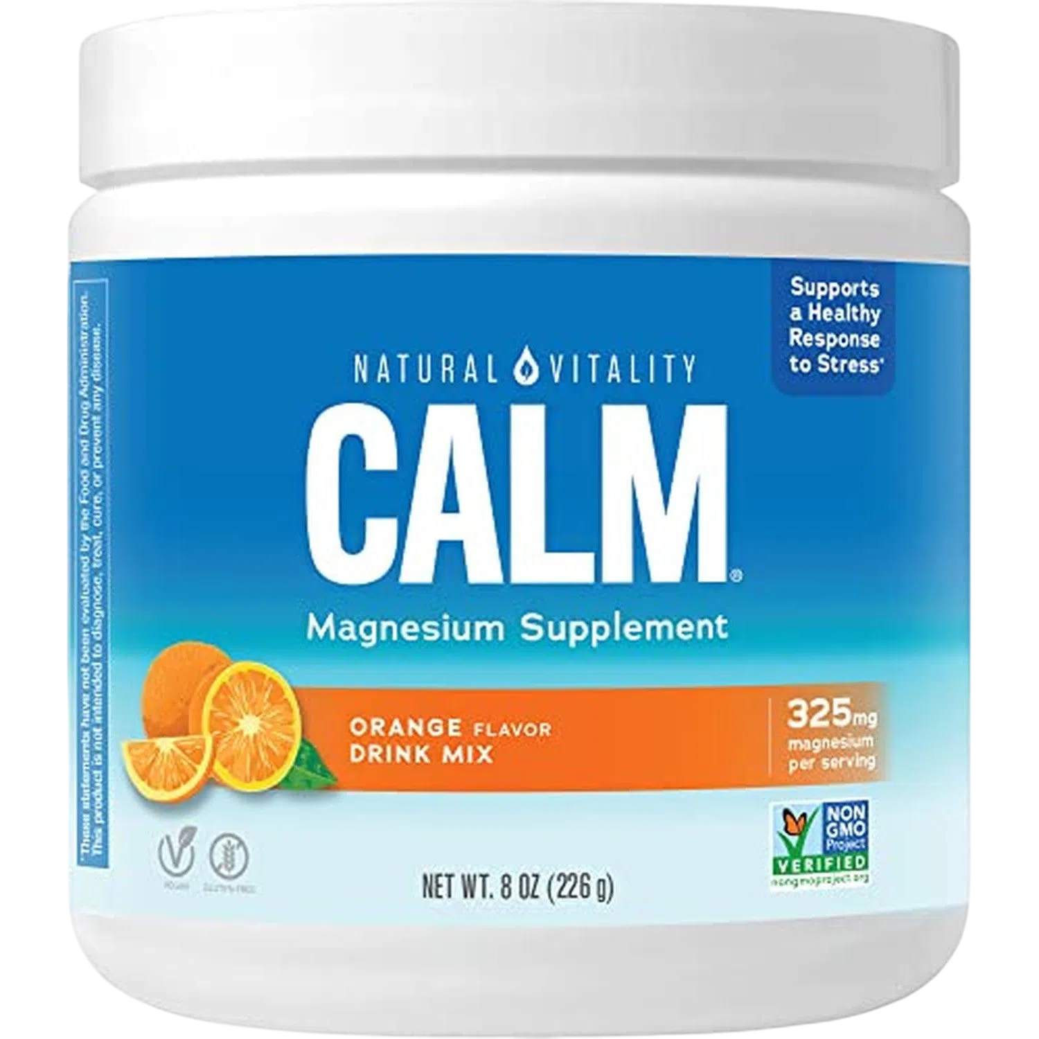 Magnesio 325mg, 226 g (8 oz) Naranja – Natural Vitality CALM-Wellu