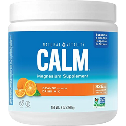 Magnesio 325mg, 226 g (8 oz) Naranja – Natural Vitality CALM-Wellu