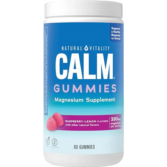 Magnesio 330mg, 60 gomitas Frambuesa y Limón – Natural Vitality CALM-Wellu