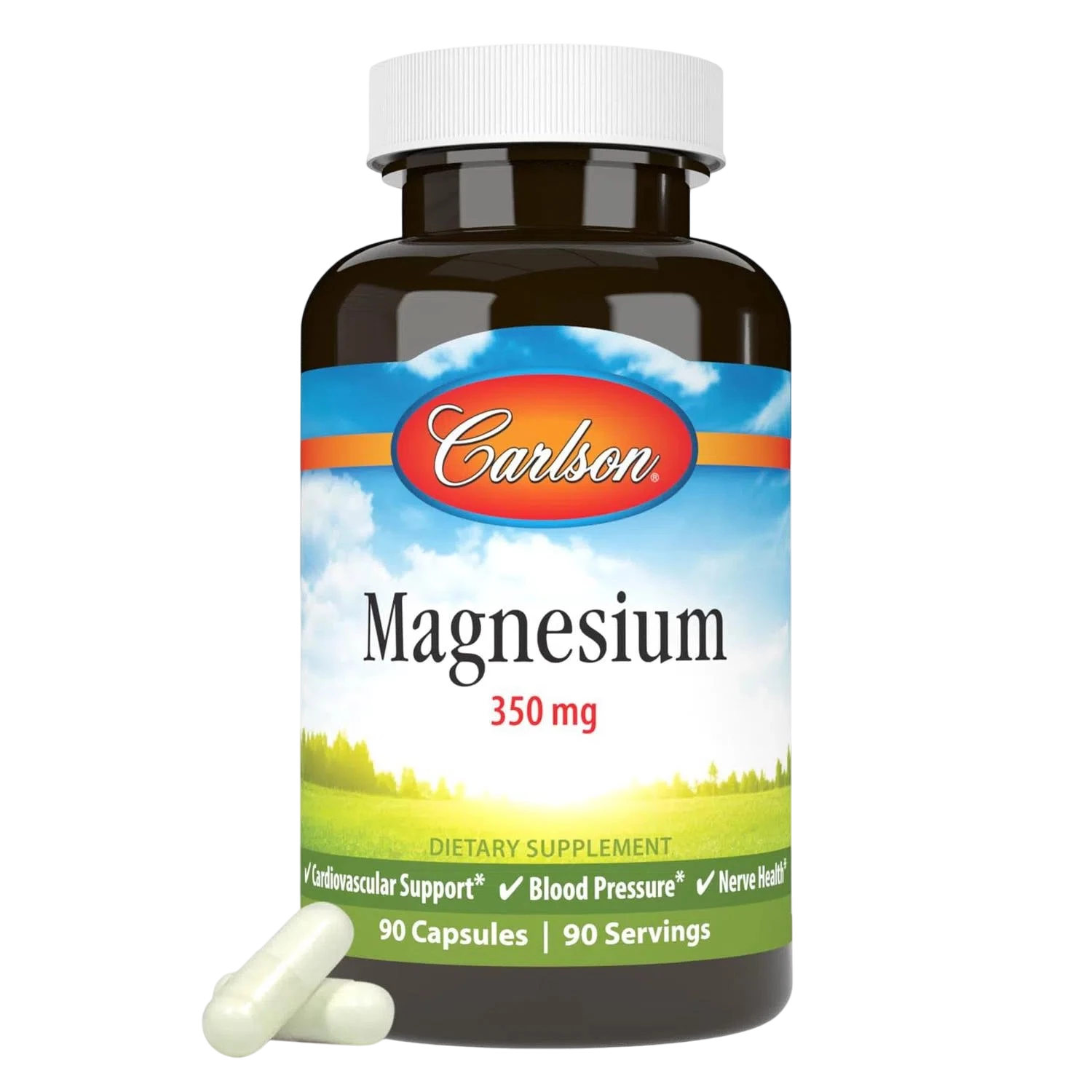 Magnesio 350 mg, 90 Cápsulas – Carlson Labs-Wellu