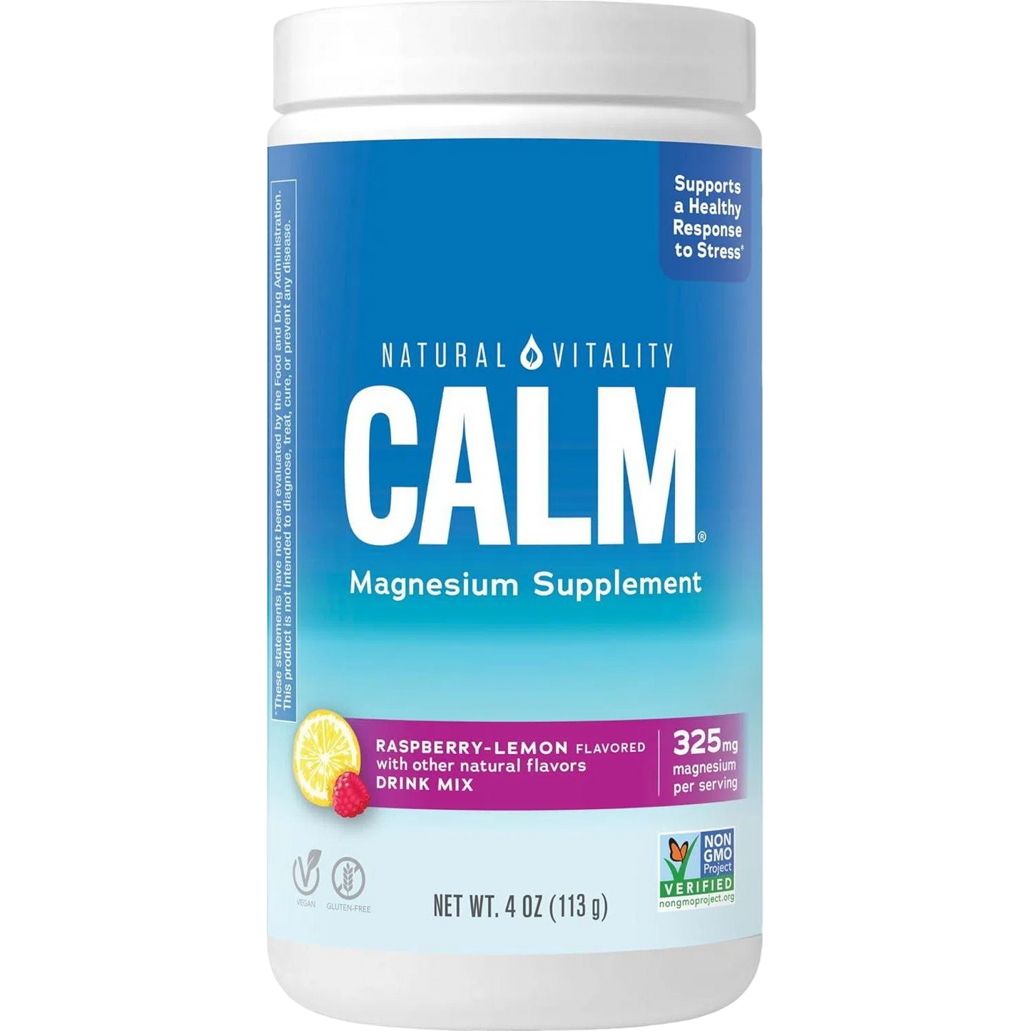 Magnesio, 4oz Frambuesa y Limón – Natural Vitality CALM-Wellu