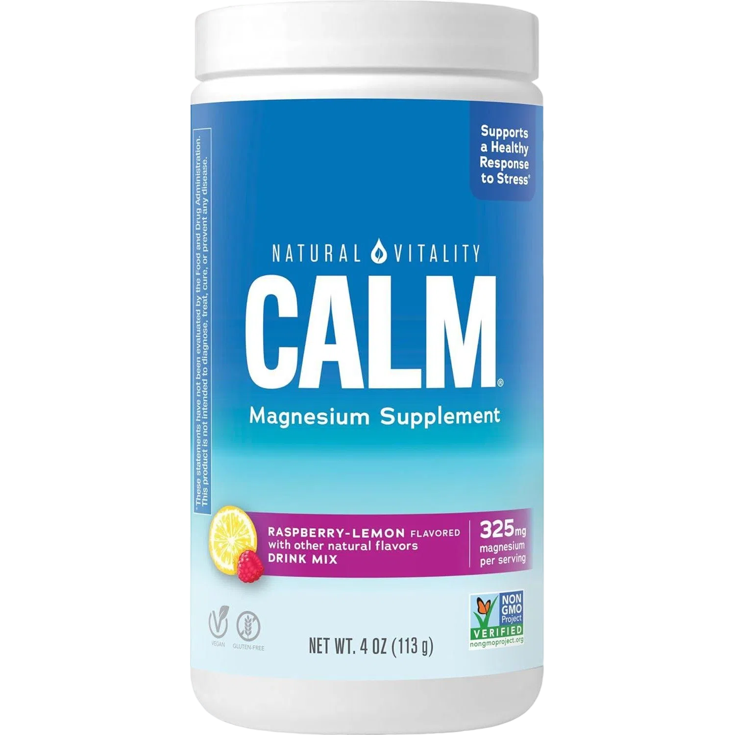 Magnesio, 4oz Frambuesa y Limón – Natural Vitality CALM-Wellu