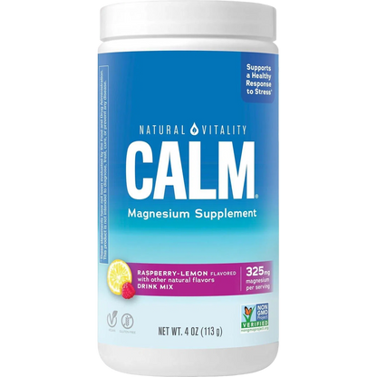 Magnesio, 4oz Frambuesa y Limón – Natural Vitality CALM-Wellu