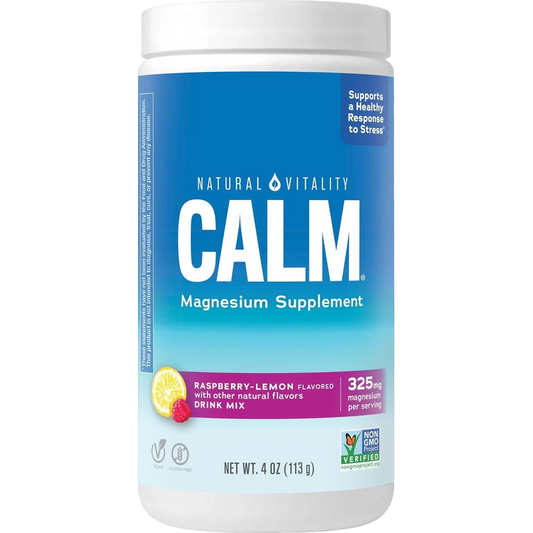 Magnesio, 4oz Frambuesa y Limón – Natural Vitality CALM-Wellu