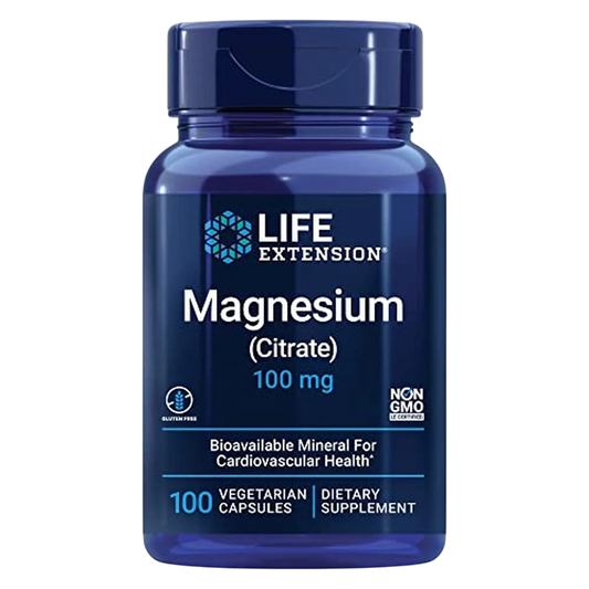 Magnesio (Citrato) 100 mg, 100 Vegcaps – Life Extension-Wellu